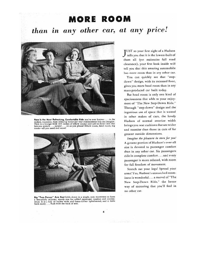 1950 Hudson Sales Booklet Page 2